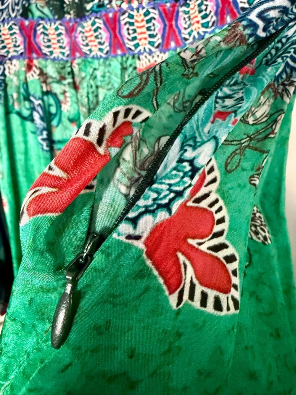 Bhanuni by Jyoti Anthropologie Long Sleeve Maxi Dress in Green, Size 6 - Picture 6 of 9
